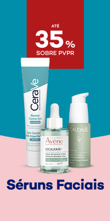 Seruns faciais com destaque promocional de at&eacute; 30% sobre pre&ccedil;o de Venda ao P&uacute;blico Recomendado